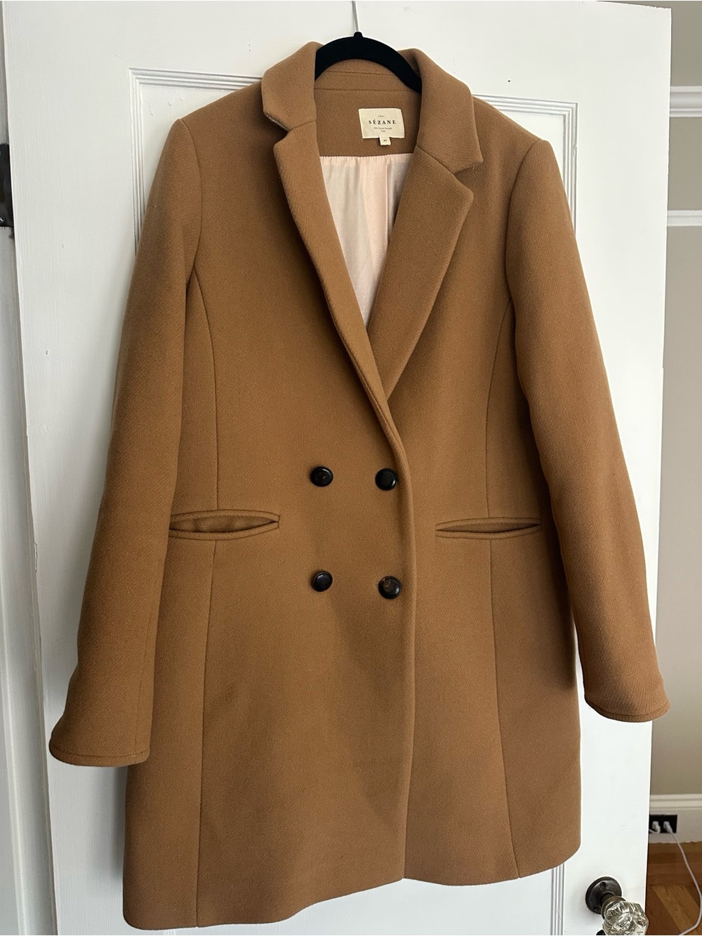 Sézane Johnson Coat – Camel Wool, Size 42 (US 10/12)